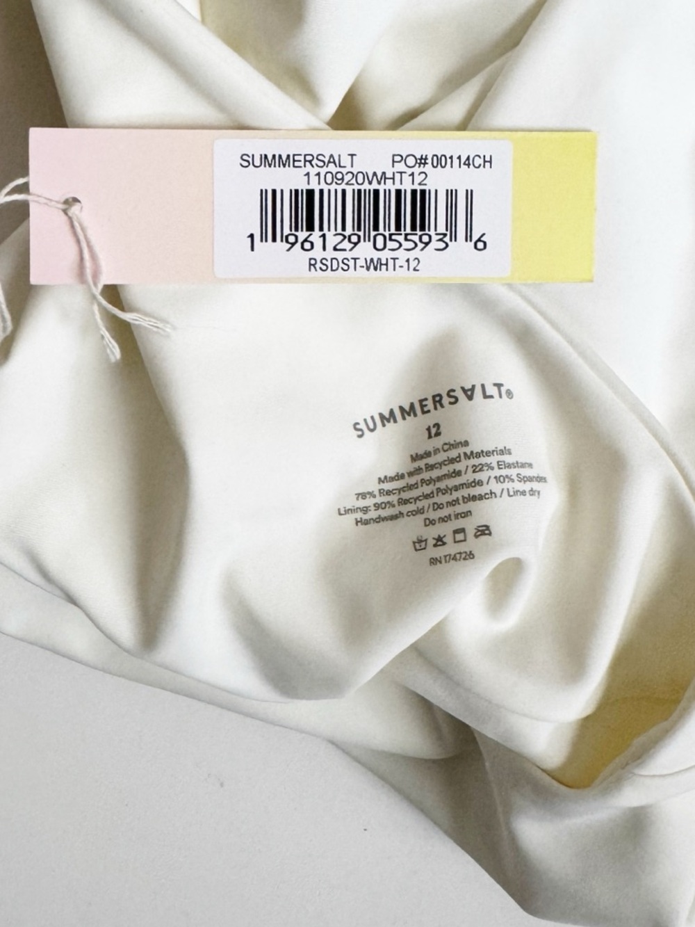 Summersalt Sidestroke One Piece Swimsuit Bathingsuit 12 Cream White Bride NWT - Picture 11 of 11
